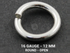 Sterling Silver 16 GA 12 mm Jump Open Round Ring, (SS/JR16/12O)
